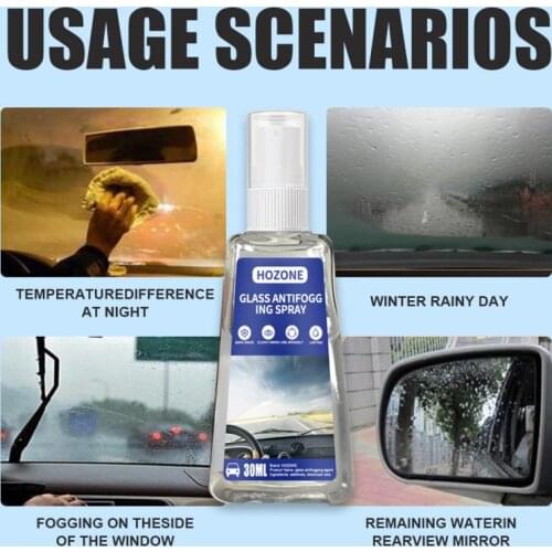 Car Wash&Maintenance 30/60ml Windscreen Goggles Windproof Anti-fog Agent Glass Cleaning Liquid Nano Waterproof Spray