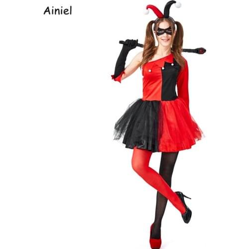 Birds of Prey Halloween Adult Costume Circus Clown Cosplay Movie Character Halle Playrole Women Dress