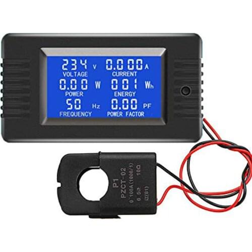 1PCS Open and Close CT 100A AC Digital LCD Display Power Monitor Meter Voltmeter Ammeter Frequency Current Voltage Factor Meter