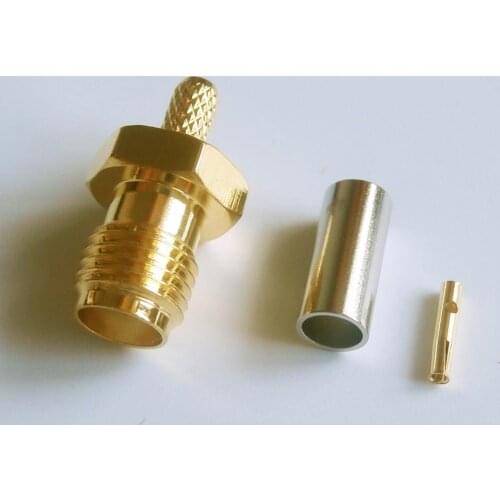 1X Pcs High-quality RF Connector Socket SMA Female Jack Crimp for RG316 RG174 RG179 LMR100 Cable Plug Gold Plated Coaxial