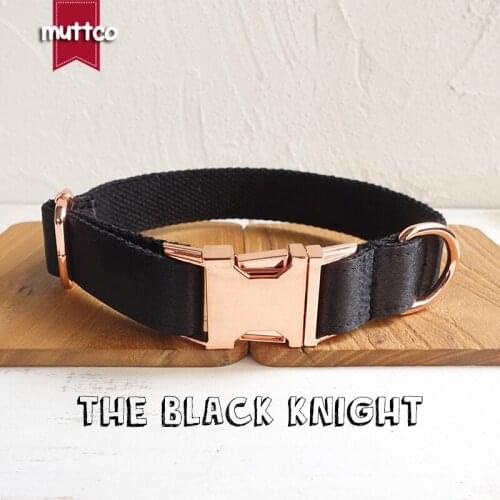 10pcs/lot MUTTCO durable pet dog collar leash THE BLACK KNIGHT adjustable puppy necklace flexible dog accessory 5 sizes UDC083