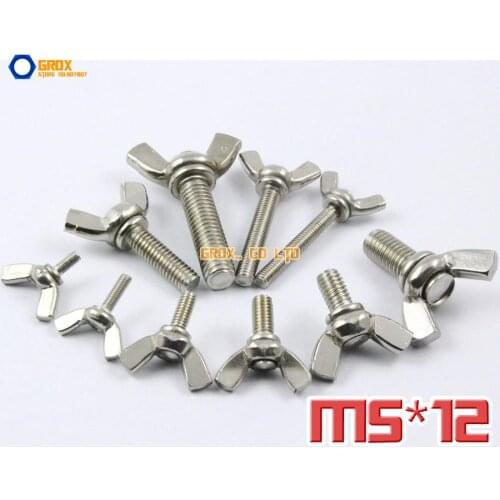 10 Pieces M5 x 12mm 304 Stainless Steel Wing Bolt Butterfly Screw Bolt
