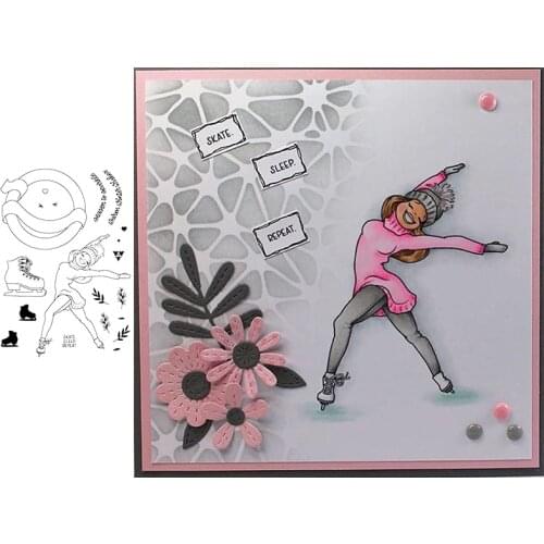 4x6 inch Skating girl Clear Stamps for DIY Scrapbooking Card Crafts Fun Decoration Transparent Stempels Silicone Seal