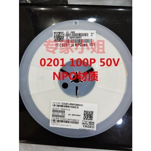 CC0201CRNPO9BNR80 0201 0.80pF(R80) ±0.25pF 50V COG NPO CC0201DRNPO9BN100 0201 10pF(100) ±0.5pF 50V COG NPO Chip capacitors