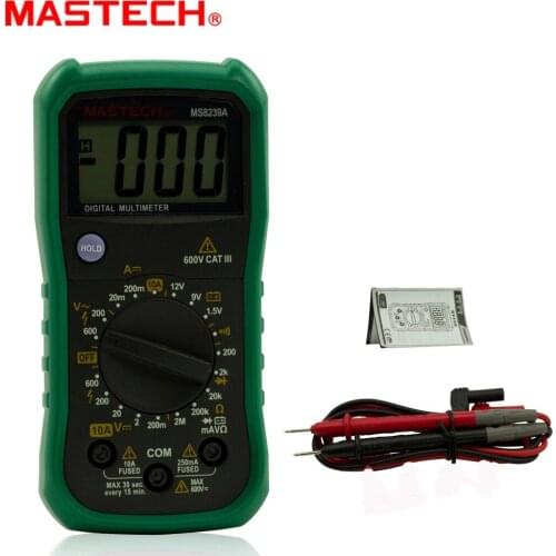 Mastech MS8239A Mini Digital Multimeter DMM AC/DC Voltmeter DC Ammeter Ohmmeter Battery Current Resistance Test Megohmmeter
