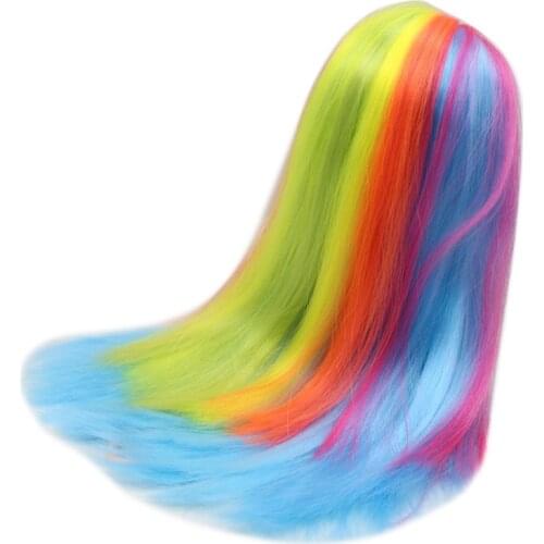 Factory blyth icy doll scalp and dome wig only rainbow hair for DIY custom doll
