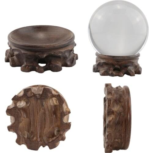 Wood Display Stand Crystal Glass Lens Ball Large Divination Photography Lensball Base 120 150 180 200mm Big Magic Sphere Holder