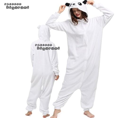 Animal Polar Bear Fleece Kids Onesie Boy Halloween Cosplay White Bear Winter Pajama Unisex Raccoon Kigurumi Adult Cartoon