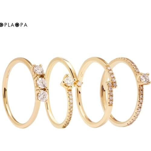 DPLAOPA 925 Sterling Silver Gold Swing Trio Cross Solstice Ring Women Wedding Luxury Jewelry Single Luxury Jewelry For Women