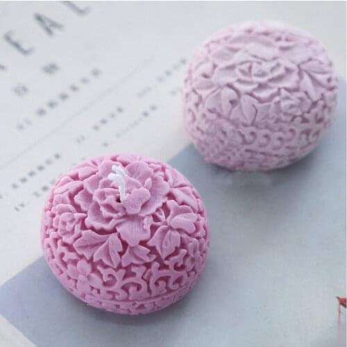 Embossed Flower 3D Soap Silicone Mould Silicone Ball Mold Candle Moulds DIY Aroma Plaster Handmade Mould Silica Gel PRZY 54125