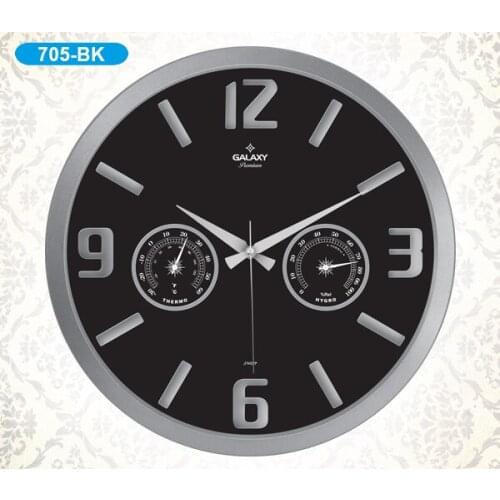 Galaxy 705-BK Premium Thermometer Wall Clock
