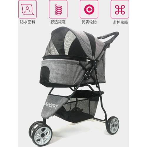 Pet Stroller Three-wheeled Dog Stroller Cat Stroller Folding Stroller Pet Supplies