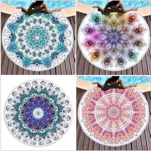 Round beach towels large Resort Creative Swimming Towel Microfiber Round Beach Towel Mandala Yoga Mat Adult