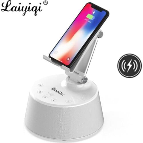 Laiyiqi LED Display Screen Bluetooth Speaker Alarm Clock Wireless Charger Fast Wireless Charging Docking dock mobile support new
