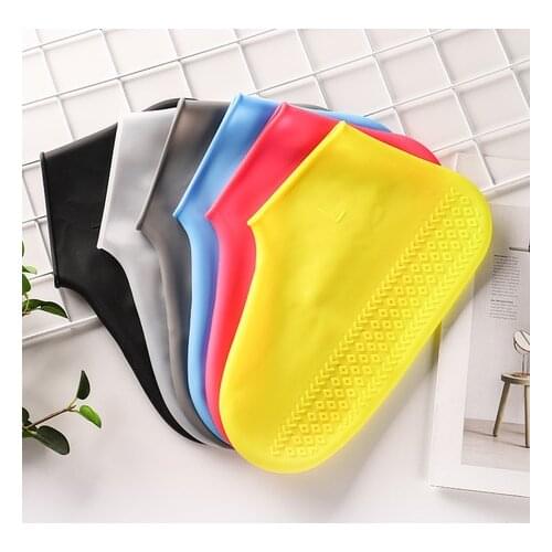 Reusable rain boots cover men and women silicone shoe covers waterproof rainy day thickened non-slip wear-resistant bottom