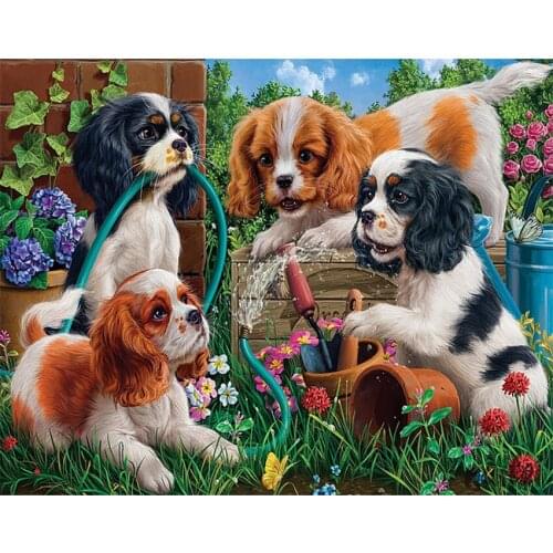 5D Diamond Painting Kits Animals Dog Cross Stitch DIY Bead Embroidery Diamond Art Cavalier King Charles Spaniel Sale Home Decor