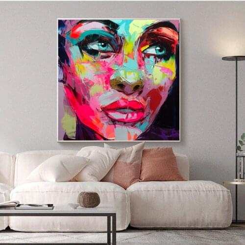 Hand Painted Francoise Nielly Canvas Painting Palette knife Face Oil Painting Wall Art Pictures For Living Room Home Decor
