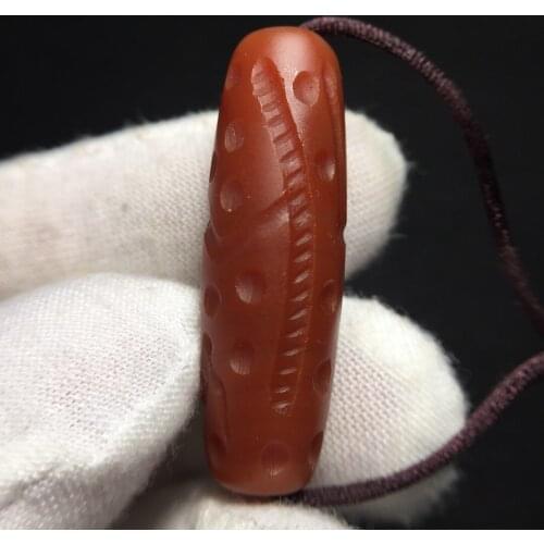 Natural Agate Convex Concave Carving Old Object Sassanian Roll Printing Necklace Pendant Bracelet DIY Materials Wholesale Sale