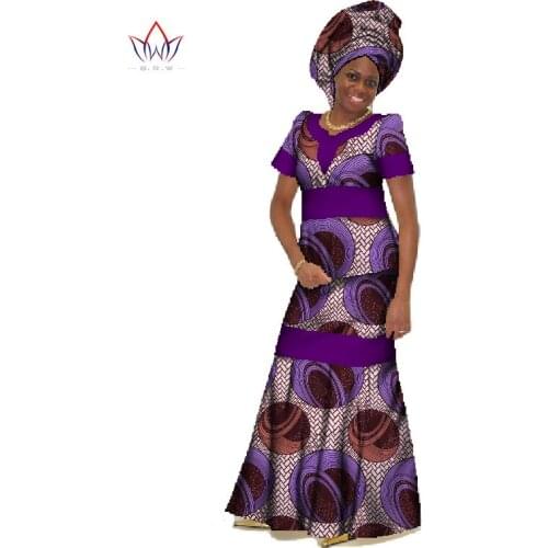 2021 New Designs Custom Women Skirt Set for Women 2 Piece Set Short Sleeve Dashiki Women Dress Long Mermaid Skirt WY061