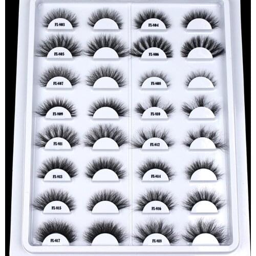 New 16 Pairs Mix 10-25 mm 3D Mink Eyelashes Fluffy Fake Lashes Dramatic Messy Long False Eyelashes Makeup Wholesale Mink Lashes