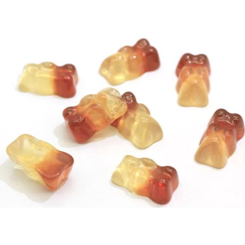 New Creative Funny Cute Cartoon Coffee Color Gummy Bear Resin Lovely Animals Cabochon For DIY Girls Jewelry Making