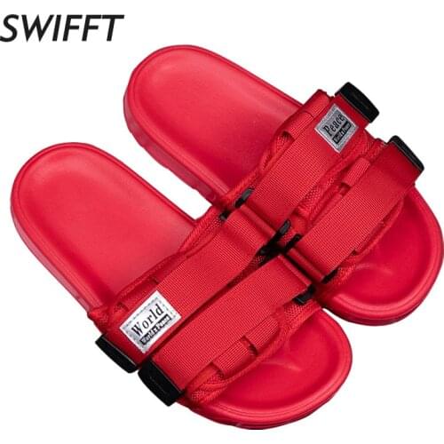 NEW Adjustable Women Slippers For Home Eva Soft Sole Slide Couple Outdoor Flat Sandals Beach Anti-slip Summer Men Flip-flops