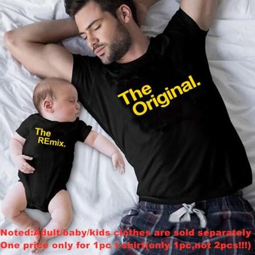 The Original Remix Family Matching Outfits Daddy Mom Kids T-shirt Baby Bodysuit Family Look Father Son Clothes Fathers Day Gift