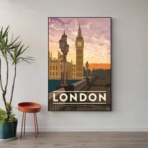 W500 Silk Fabric Poster Wall Art Decor LONDON (3) VINTAGE Classic Movie Trend Fashion Decoration Bright Gift
