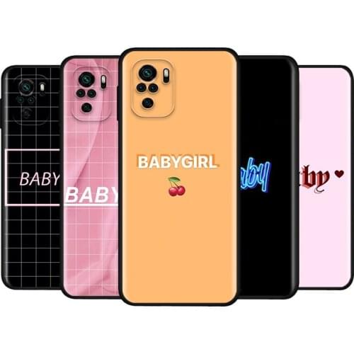 BABY girl line Text art Painted For Xiaomi Redmi Note 10S 10 9 9S 9T 8T 8 7 6 5 Pro Max 5A 4X 4 5G Soft Silicone Phone Case