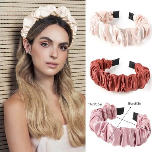 Summer Satin Headband for Women Satin Ladies Headbands Girl Hair Bands Solid Ribbon Hairbands Hair Accessories