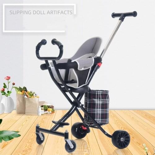 Baby Walker Light Four Wheel Baby Stroller Folding Portable Three Wheel Car For Children Collapsible Light Two-way Stroller