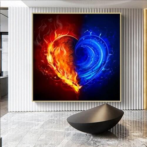 Multicolored Love Printed Canvas Art Painting Posters and Prints Cuadros Wall Art Pictures for Living Room Home Decoration