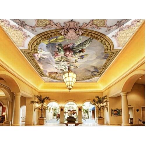 Stereoscopic 3d wallpaper Europe style ceiling papel parede mural wallpaper ceilings 3d mural paintings