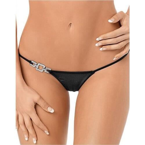 P50521 Super deal popular pantys new arrival quality assurance thongs for women black metal decoration sexy style sexy string