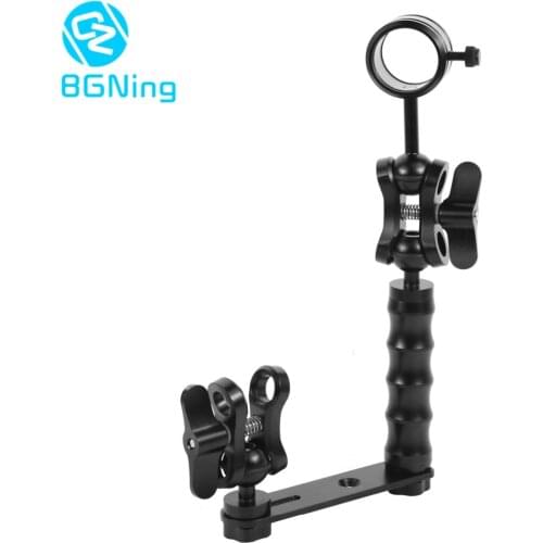Diving Light Arm Handle Grip Ball Head Adapter Butterfly Clip Mount Bracket Frame Kit Underwater Sports DSLR Cameras Accessories