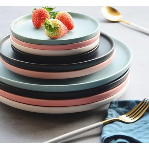 6/8 Inch INS Nordic Style Steak Ceramic Dish Plate Home Kitchen Delicious Food Dish Fruit Dessert Plates Tableware Photo Props