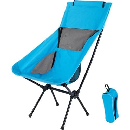 Outdoor Fishing Chair Travel Ultralight Camping BBQ Chair Folding High Load Portable Extended Hiking Beach Seat Tool for Fishing