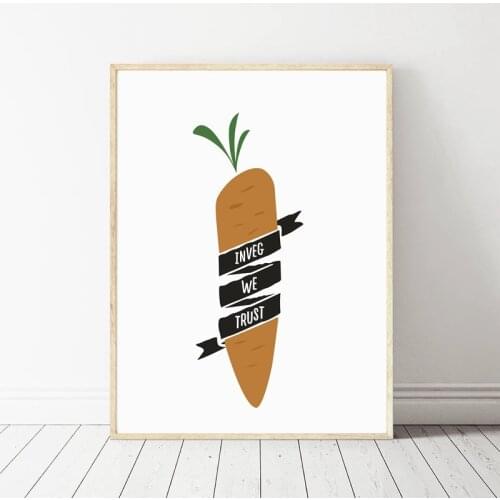 In Veg we Trust Vegetarian Quote Poster , Vegetarian Decor Wall Art Canvas Painting Animal Rights Activist Prints Gift