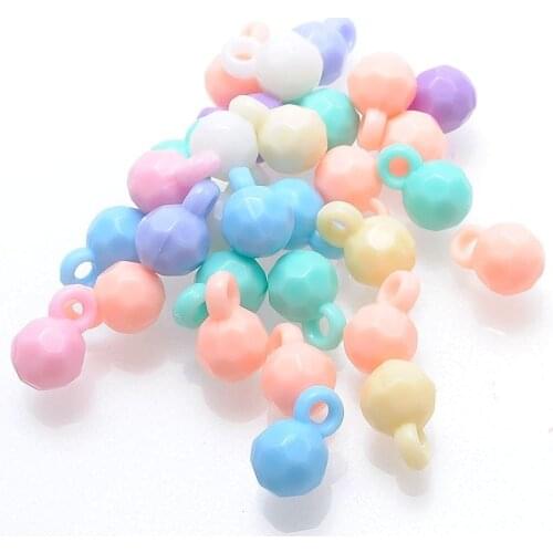 Spring Colors Mix Acrylic Loose Facted Corner Charm Beads Hanging Hole DIY Jewelry Making Accessories 300pcs IC-30