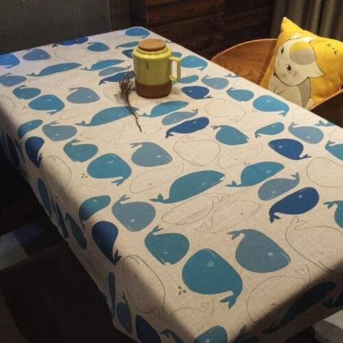 High quality Animal cats flower Linen Table Cloth Wedding Dining Tablecloth Coffee Restaurant Decorative Cloth Cover