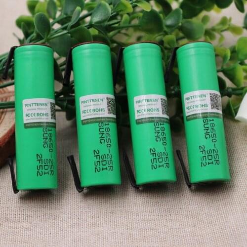 100% New Original For Samsung 18650 2500mah battery INR18650 25R 20A discharge lithium batteries+ DIY Nickel
