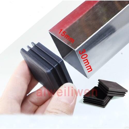 15x30mm 15mm width 30mm length Square rubber sleeve Square pipe rubber plug goods Shelves MATS Stainless steel seal plug