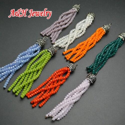 20pcs Mixed Color 3mm Faceted Glass Beads Handmade Rhinestone Paved Bail Tassel Fashion Women Earring Making Materials