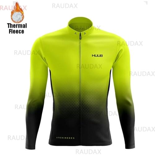 2021 HUUB Cycling Jersey Team Winter Thermal Fleece Cycling Clothing Outdoor Riding Bike MTB Long Sleeves Bicycle Bike Jersey