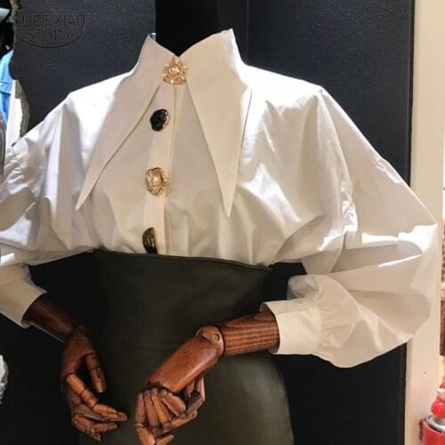 2021 Sharp Corner Lapel Lady Blouse Fashion Autumn Comfort Womens Shirt All-match Long-sleeved Shirt Blouse Blusas Mujer 15630