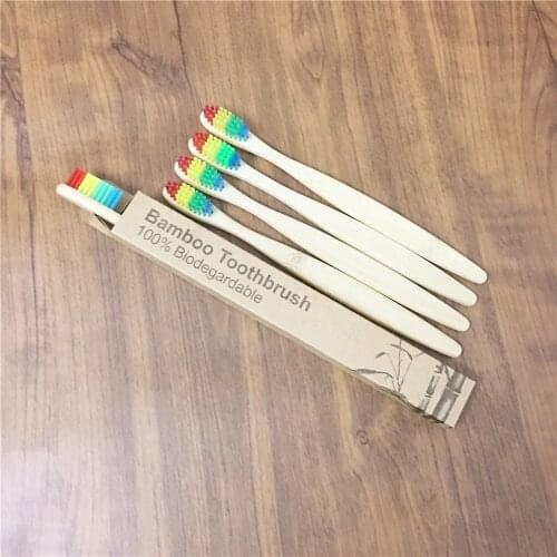 5 pack Adult Bamboo Toothbrushes Soft Bristles eco friendly cepillo dientes bambu Oral Care Toothbrush clareador de dente