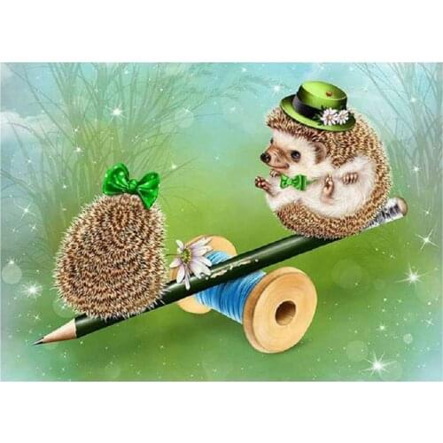 5D Corridor aisle decor Diy Diamond Painting Animal hedgehog Pictures Full Square Round Diamond mosaic Embroidery setZP-1337