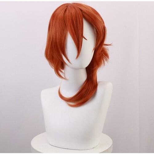 Anime Cartoon Bungou Stray Dogs Nakahara Chuuya Wig Synthetic Hair Cosplay Prop Daily Decoration Men Boy Halloween Gift 1pcs