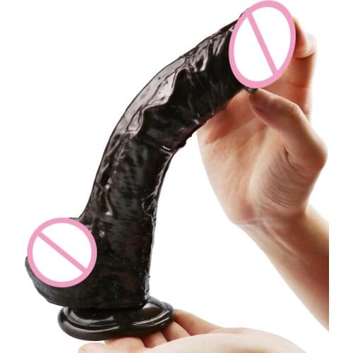 Huge Black Dildo Realistic 23*4.5cm Big Dick Penis Imitator for Sex Vibrator Female Masturbation Device PVC Wear Adult Toys