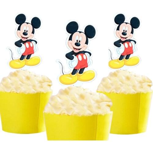 50PCS Minnie Mouse First Pricess Sofia Ariel Daisy Duck Paper Cake Deroration Card